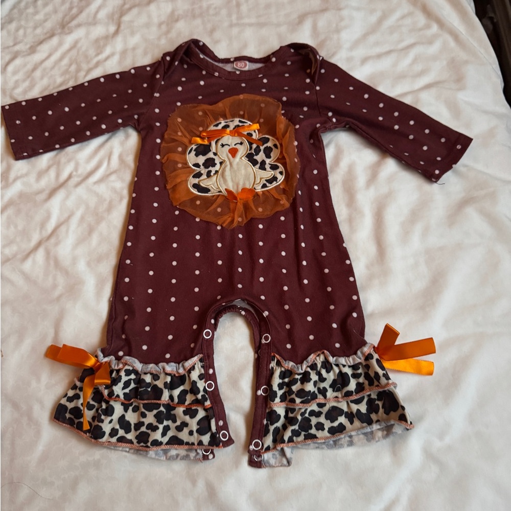 Polka Dot turkey Kids One Piece